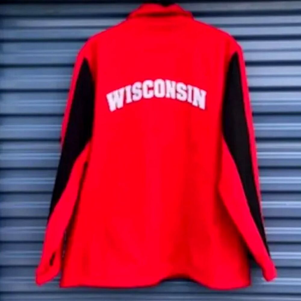 Full-Zip Fleece Jacket . Size: 3XL (54-56) . Wisconsin Badgers . New w/o Tags